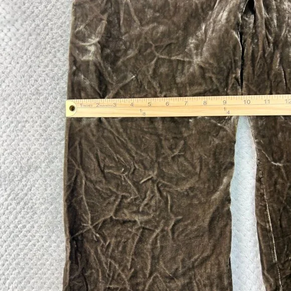 Fabiana Filippi Crushed Velvet Trouser Silk Blend Champagne Quiet Luxury Sz 44 - Picture 11 of 13